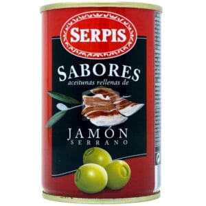 Serpis Aceitunas Rellenas de Jamón Serrano, 300 g