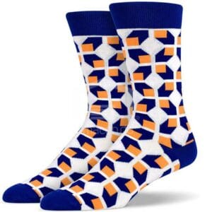 Medias Soxy White Blue orange 3D Square