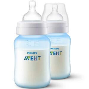 Biberón Philips Avent Anti-colic de Cuello Ancho Color Azul, 9 oz (2 uds)