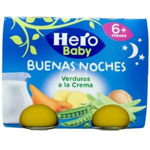 Compota Hero Baby Buenas Noches  Verduras a la Crema (A partir de los 6 meses), 380g