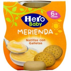 Merienda Hero Baby Natillas y Galletas (A partir de los 6 meses), 260g