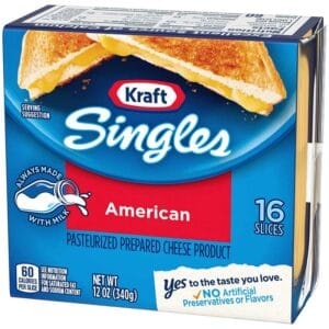 Queso Americano Rebanadas Individuales Kraft, 12 oz (16 uds)