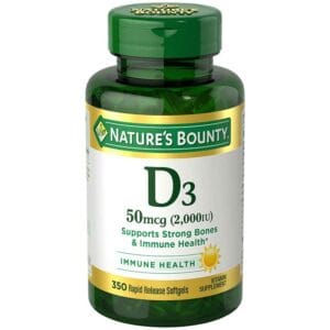 Vitamina D3 Nature's Bounty 50 mcg, 350 Cápsulas