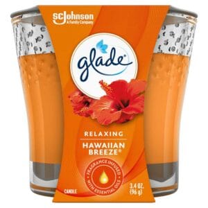 Ambientador Glade Vela Fragancia Hawaiian Breeze, 3.4 oz