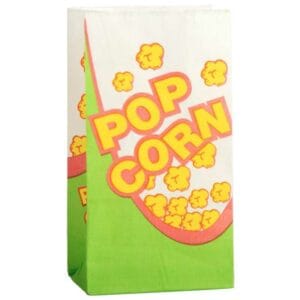 Funda de Papel Kraft 1/2B Pop Corn 6.50" x 3.54" x 2.36" sin Asa (100 uds)