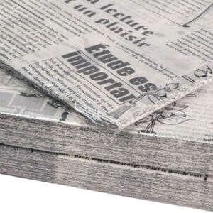 Papel Encerado Periódico Negro 1,000 uds
