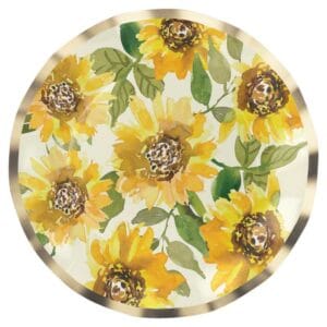 Platos Desechables para Ensaladas y Postres con Motivo "Girasoles" 8" (8 uds)