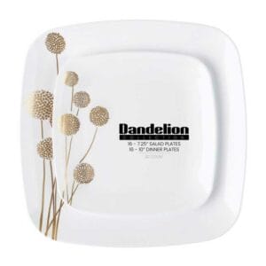 Set de Platos Reusables Diseño Dandelion 7.5" & 10"