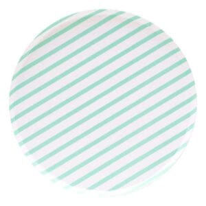 Platos Desechables Grandes con Motivo "Mint Stripes" 9" (8 uds)