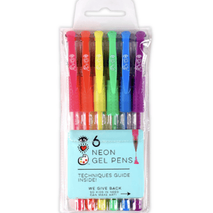 Lapiceros de Gel en Colores Neon (6 colores) iHeartArt
