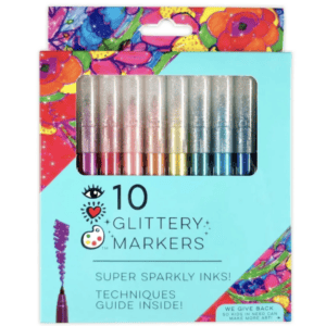 Marcadores de Colores con Escarchas Brillantes (10 colores) iHeartArt