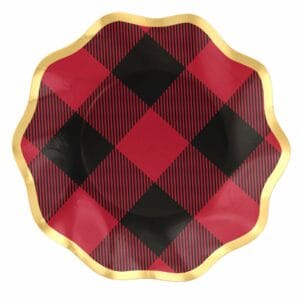 Tazones Desechables para Aperitivos y Postres con Motivo "Holiday Buffalo" de 6.5" (8 uds)